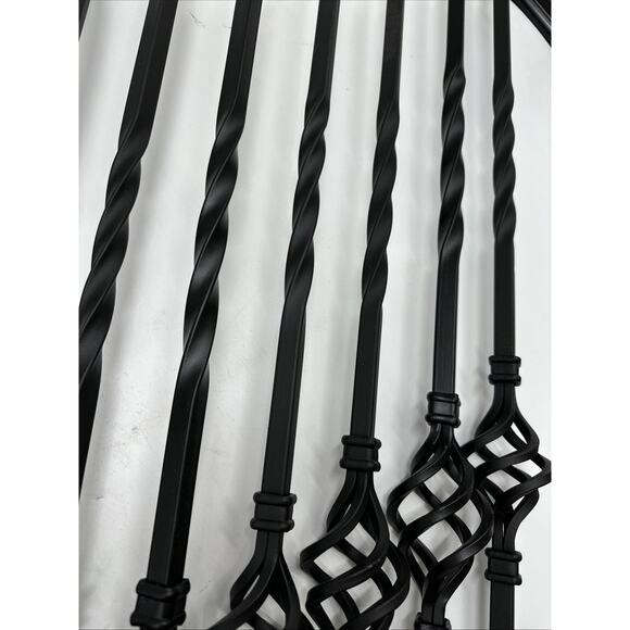 44” x 0.5” Black Hollow Aluminum Pin Top Single Basket Baluster Lot Of 4 {G8} - Picture 5 of 14